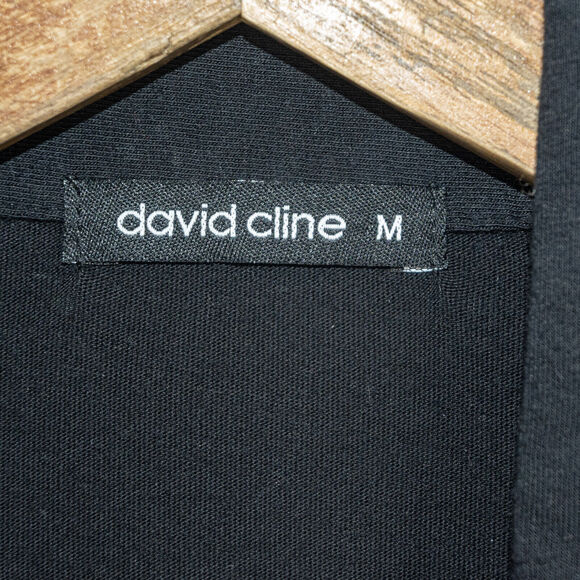 DAVID CLINE Sequin front Button up Blouse Black size Medium - Picture 2 of 8